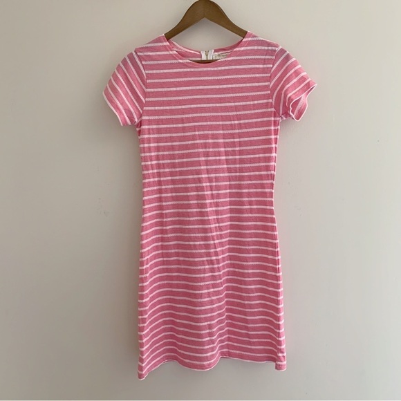 STS Sail to Sable Striped Jetting to Jetties Dress XS Short Sleeve Pink White - Picture 1 of 6